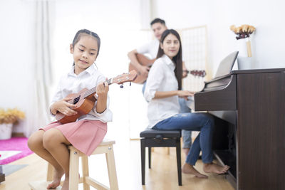 Girl playing in a room