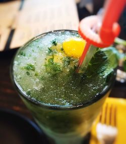 Close-up of drink on table