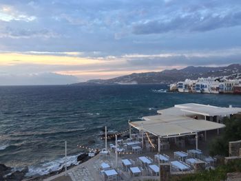 View of sea against cloudy sky