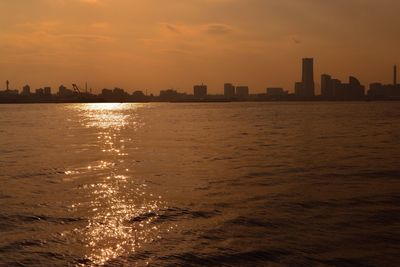 Scenic view of sea during sunset