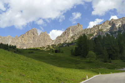 Panoramic view of landscape and mountains against sky