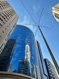 Low angle view of skyscraper against sky