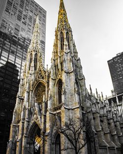 Low angle view of statue in city