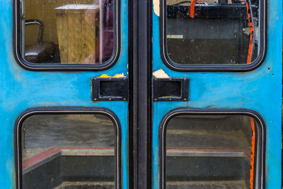 Full frame shot of train window