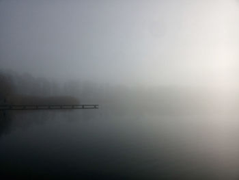 Scenic view of sea during foggy weather