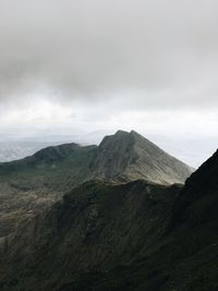 View of mountain against cloudy sky