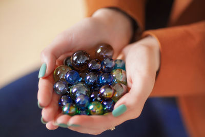 Glass balls in hand