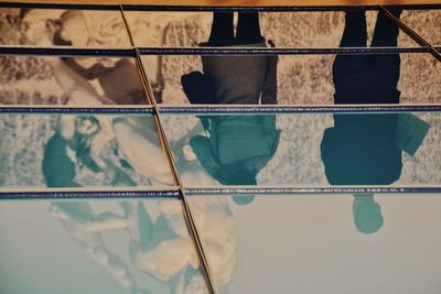 High angle view of reflection on floor in swimming pool