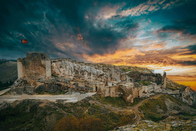 Scenic view of landscape against sky during sunset