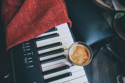 High angle view of coffee