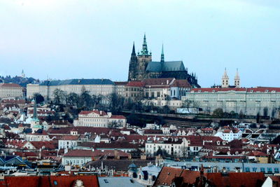 Prague castle against sky in city