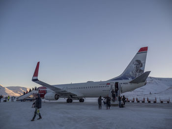 Airplane on airport runway