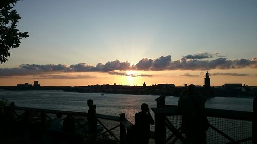 Scenic view of sea at sunset