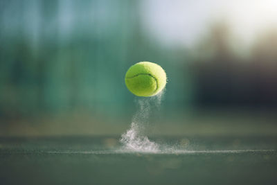 Close-up of tennis balls