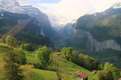 Scenic view of mountains against sky