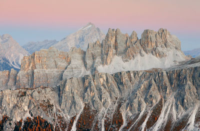 Panoramic view of rocky mountains against sky