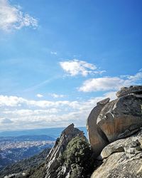 Panoramic view of landscape and mountains against sky