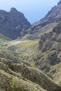 High angle view of mountain range