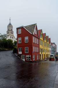 Surface level of buildings against clear sky