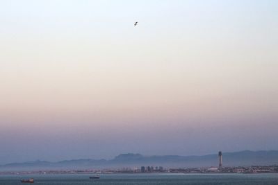 View of sea against sky during sunset