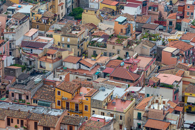 High angle view of residential district