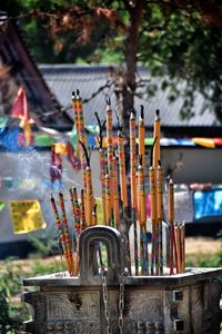 Close-up of cross against blurred background