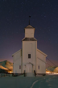 Building against sky at night