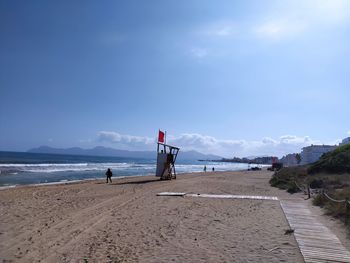 Scenic view of beach against sky