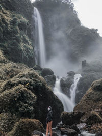 Scenic view of waterfall