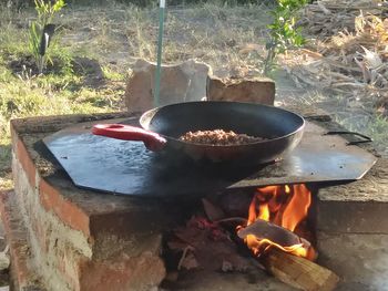 High angle view of food