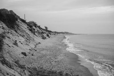A monochrome north facing view at hemsby gap