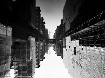 Reflection of building in water