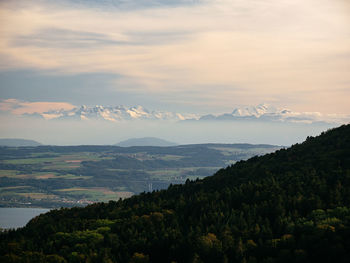 The bernese alps shot from across lake neuchatel