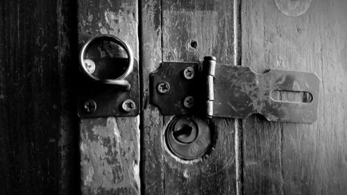 Close-up of rusty metal door