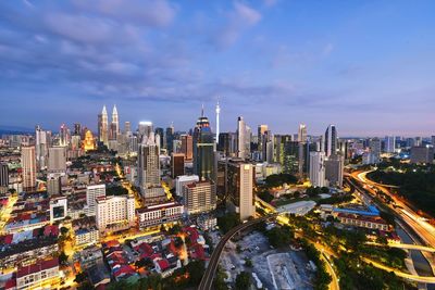 Kuala lumpur cityscape blue hour