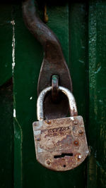 Close-up of metal door