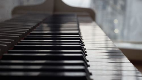 Close-up of piano keys