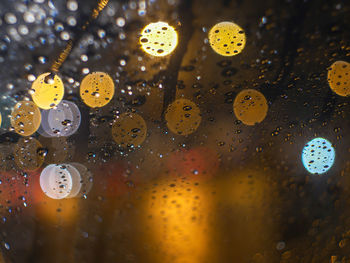 Full frame shot of wet glass window