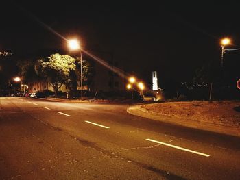 Light trails on street at night