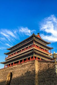 Low angle view of temple against clear sky