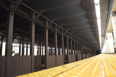 Train on railroad station platform