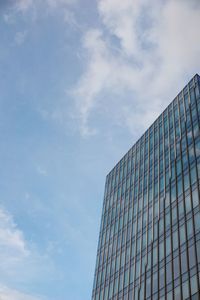 Low angle view of modern building against sky