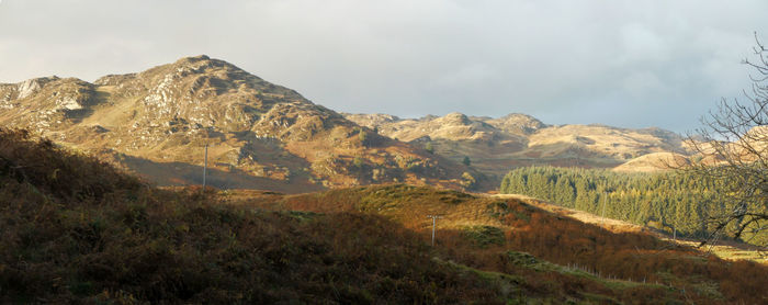 Scenic view of mountains against sky