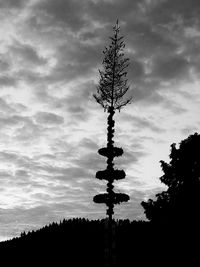 Low angle view of silhouette tree against sky during sunset