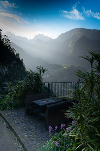 Scenic view of mountains against sky