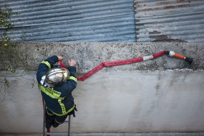 Fireman on ladder