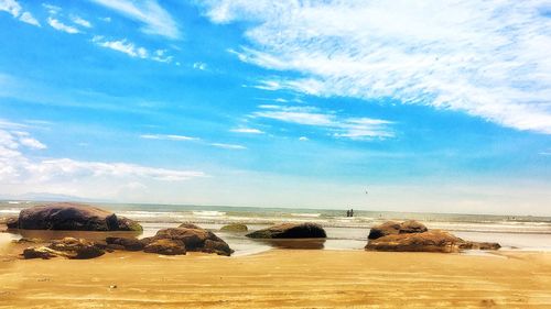 Scenic view of beach against sky