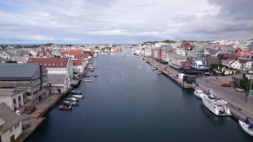 View of river in city