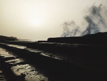 Scenic view of sea at sunset