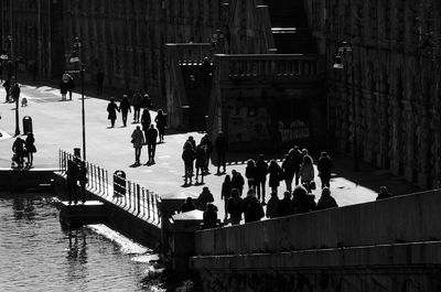 People walking in city